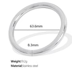 Silver color / 1 Piece Simple Series Simple Solid Color Stainless Steel  Gold Color Women's Bangles Picture4